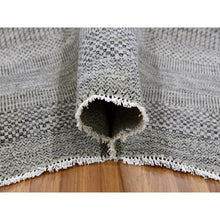 Load image into Gallery viewer, 10&#39;x10&#39; Cloud Gray, Tone on Tone, Hand Knotted, Pure Undyed Wool, Round Grass Design Oriental Rug FWR477366
