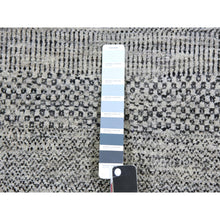 Load image into Gallery viewer, 10&#39;x10&#39; Cloud Gray, Tone on Tone, Hand Knotted, Pure Undyed Wool, Round Grass Design Oriental Rug FWR477366