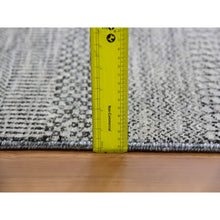 Load image into Gallery viewer, 10&#39;x10&#39; Cloud Gray, Tone on Tone, Hand Knotted, Pure Undyed Wool, Round Grass Design Oriental Rug FWR477366