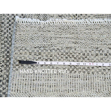 Load image into Gallery viewer, 10&#39;x10&#39; Cloud Gray, Tone On Tone, Hand Knotted, Pure Undyed Wool, Round Grass Design Oriental Rug FWR477366