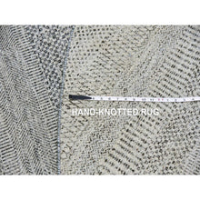 Load image into Gallery viewer, 10&#39;x10&#39; Sea Gray, Tone On Tone, Hand Knotted, Round Pure Undyed Wool Grass Design Oriental Rug FWR477378