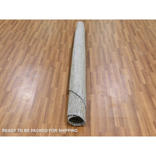 Load image into Gallery viewer, 6&#39;x6&#39; Perfect Gray, Natural Undyed Wool, Modern Grass Design, Hand Knotted, Tone on Tone, Round Oriental Rug FWR477396