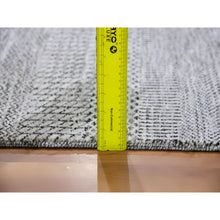Load image into Gallery viewer, 2&#39;5&quot;x24&#39;3&quot; Light Gray, Modern Grass Design, Tone On Tone, Undyed 100% Wool, Hand Knotted, Xl Runner Oriental Rug FWR477420
