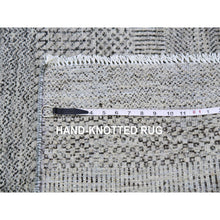 Load image into Gallery viewer, 2&#39;5&quot;x24&#39;3&quot; Light Gray, Modern Grass Design, Tone On Tone, Undyed 100% Wool, Hand Knotted, Xl Runner Oriental Rug FWR477420