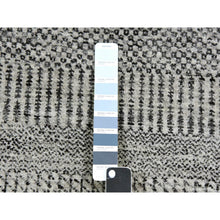 Load image into Gallery viewer, 2&#39;7&quot;x8&#39; Power Gray, Modern Tone On Tone Grass Design, Hand Knotted, Undyed Organic Wool, Runner Oriental Rug FWR477444