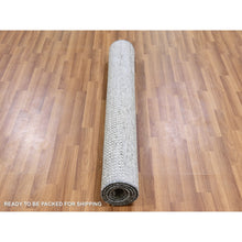 Load image into Gallery viewer, 4&#39;2&quot;x6&#39;1&quot; Solid Gray, 100% Undyed Wool, Modern Hand Knotted Grass Design, Tone On Tone, Oriental Rug FWR477456