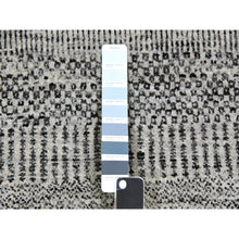 Load image into Gallery viewer, 3&#39;x4&#39;9&quot; Storm Gray, Tone on Tone, Modern Grass Design, Undyed Natural Wool, Hand Knotted, Oriental Rug FWR477462