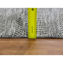 Load image into Gallery viewer, 3&#39;x4&#39;9&quot; Storm Gray, Tone on Tone, Modern Grass Design, Undyed Natural Wool, Hand Knotted, Oriental Rug FWR477462