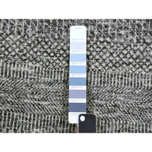 Load image into Gallery viewer, 11&#39;x11&#39; Storm Gray, Tone on Tone, Modern Grass Design, Organic Undyed Wool, Hand Knotted, Round Oriental Rug FWR477504