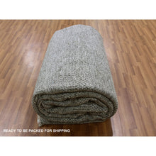 Load image into Gallery viewer, 12&#39;2&quot;x15&#39;2&quot; Neutral Gray, Modern Grass Design, Tone On Tone, Undyed 100% Wool, Hand Knotted, Oversized Oriental Rug FWR477516