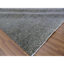 Load image into Gallery viewer, 14&#39;1&quot;x18&#39;2&quot; Spanish Gray, Tone On Tone, Pure Undyed Wool, Modern Grass Design, Hand Knotted, Oversized Oriental Rug FWR477528