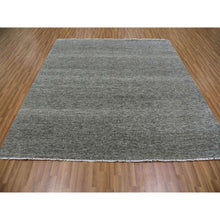 Load image into Gallery viewer, 8&#39;1&quot;x8&#39;2&quot; Harbor Gray, Organic Undyed Wool, Modern Grass Design, Tone On Tone, Square Hand Knotted Oriental Rug FWR477534