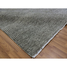 Load image into Gallery viewer, 8&#39;1&quot;x8&#39;2&quot; Harbor Gray, Organic Undyed Wool, Modern Grass Design, Tone On Tone, Square Hand Knotted Oriental Rug FWR477534