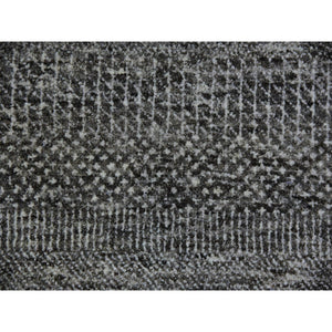 8'1"x8'2" Harbor Gray, Organic Undyed Wool, Modern Grass Design, Tone On Tone, Square Hand Knotted Oriental Rug FWR477534