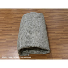 Load image into Gallery viewer, 8&#39;1&quot;x8&#39;2&quot; Harbor Gray, Organic Undyed Wool, Modern Grass Design, Tone On Tone, Square Hand Knotted Oriental Rug FWR477534