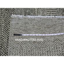 Load image into Gallery viewer, 8&#39;1&quot;x8&#39;2&quot; Harbor Gray, Organic Undyed Wool, Modern Grass Design, Tone On Tone, Square Hand Knotted Oriental Rug FWR477534