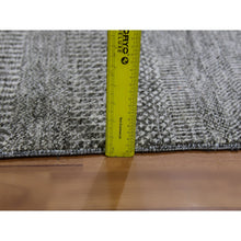 Load image into Gallery viewer, 6&#39;x6&#39;1&quot; Steel Gray, Undyed Pure Wool, Modern Grass Design, Hand Knotted, Tone On Tone, Square Oriental Rug FWR477564