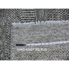 Load image into Gallery viewer, 3&#39;1&quot;x5&#39; Pebble And Gainsboro Gray, Modern Grass Design, Tone On Tone, Undyed 100% Wool, Hand Knotted, Oriental Rug FWR477624