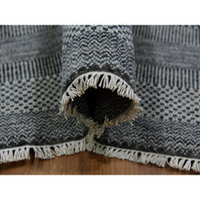 Load image into Gallery viewer, 9&#39;x12&#39; Dim Gray, Tone On Tone, Hand Knotted, Modern Grass Design, Natural Undyed Wool, Oriental Rug FWR477666