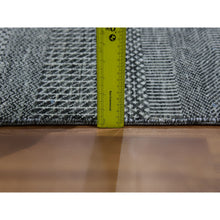Load image into Gallery viewer, 9&#39;x12&#39; Dim Gray, Tone On Tone, Hand Knotted, Modern Grass Design, Natural Undyed Wool, Oriental Rug FWR477666