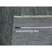 Load image into Gallery viewer, 9&#39;x12&#39; Dim Gray, Tone On Tone, Hand Knotted, Modern Grass Design, Natural Undyed Wool, Oriental Rug FWR477666