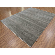 Load image into Gallery viewer, 8&#39;1&quot;x10&#39;3&quot; Davy&#39;s Gray, Dyed Densely Woven Tone On Tone, Soft To The Touch Wool And Silk, Hand Knotted Modern Grass Design, Oriental Rug FWR477684