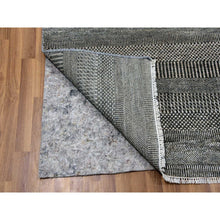 Load image into Gallery viewer, 8&#39;1&quot;x10&#39;3&quot; Davy&#39;s Gray, Dyed Densely Woven Tone On Tone, Soft To The Touch Wool And Silk, Hand Knotted Modern Grass Design, Oriental Rug FWR477684