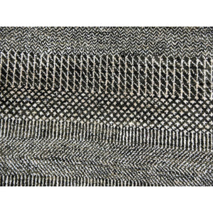 8'1"x10'3" Davy's Gray, Dyed Densely Woven Tone On Tone, Soft To The Touch Wool And Silk, Hand Knotted Modern Grass Design, Oriental Rug FWR477684