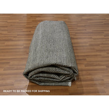Load image into Gallery viewer, 8&#39;1&quot;x10&#39;3&quot; Davy&#39;s Gray, Dyed Densely Woven Tone On Tone, Soft To The Touch Wool And Silk, Hand Knotted Modern Grass Design, Oriental Rug FWR477684