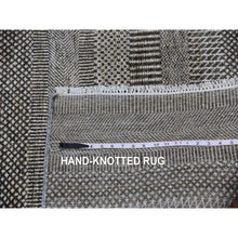 Load image into Gallery viewer, 8&#39;1&quot;x10&#39;3&quot; Davy&#39;s Gray, Dyed Densely Woven Tone On Tone, Soft To The Touch Wool And Silk, Hand Knotted Modern Grass Design, Oriental Rug FWR477684