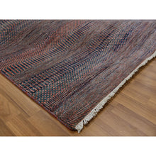 Load image into Gallery viewer, 8&#39;1&quot;x10&#39;2&quot; Rust Brown, Modern Grass Design, Soft Pile,  Dense Weave, Tone On Tone, Dyed, Wool And Silk Hand Knotted, Oriental Rug FWR477702