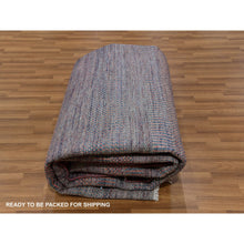 Load image into Gallery viewer, 8&#39;1&quot;x10&#39;2&quot; Rust Brown, Modern Grass Design, Soft Pile,  Dense Weave, Tone On Tone, Dyed, Wool And Silk Hand Knotted, Oriental Rug FWR477702