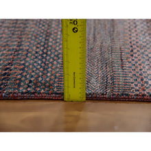 Load image into Gallery viewer, 8&#39;1&quot;x10&#39;2&quot; Rust Brown, Modern Grass Design, Soft Pile,  Dense Weave, Tone On Tone, Dyed, Wool And Silk Hand Knotted, Oriental Rug FWR477702