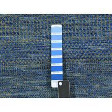 Load image into Gallery viewer, 2&#39;5&quot;x20&#39; Aegean Blue, Modern Tone On Tone Grass Design, Hand Knotted, Dyed Organic Wool, Xl Runner Oriental Rug FWR477708
