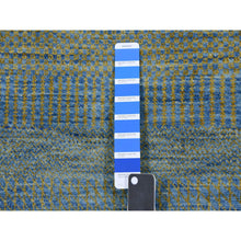 Load image into Gallery viewer, 2&#39;6&quot;x20&#39; Chelsea Blue, Xl Runner Grass Design Tone On Tone, Hand Knotted, Natural Dyed Wool Oriental Rug FWR477732