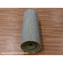 Load image into Gallery viewer, 2&#39;6&quot;x20&#39; Chelsea Blue, Xl Runner Grass Design Tone On Tone, Hand Knotted, Natural Dyed Wool Oriental Rug FWR477732