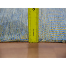 Load image into Gallery viewer, 2&#39;6&quot;x20&#39; Chelsea Blue, Xl Runner Grass Design Tone On Tone, Hand Knotted, Natural Dyed Wool Oriental Rug FWR477732