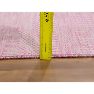 2'1"x3'1" Floral White, Hand Knotted, Tone On Tone, Modern Grass Design, 100% Dyed Wool, Mat Oriental Rug FWR477798