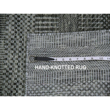 Load image into Gallery viewer, 2&#39;1&quot;x3&#39;1&quot; Echo Gray, Tone On Tone, Hand Knotted, Pure Dyed Wool, Grass Design Mat Oriental Rug FWR477804