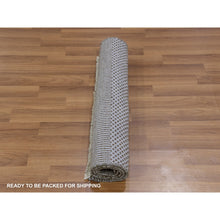 Load image into Gallery viewer, 2&#39;2&quot;x3&#39;3&quot; Chrome Gray, Modern Grass Design, Tone On Tone, Dyed 100% Wool, Hand Knotted, Mat Oriental Rug FWR477828