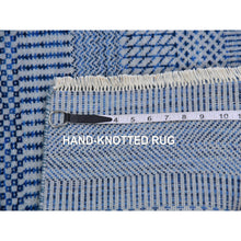 Load image into Gallery viewer, 2&#39;1&quot;x3&#39;3&quot; Chrome Gray, Modern Hand Knotted Grass Design, Tone On Tone, Dyed Organic Wool, Mat Oriental Rug FWR477852