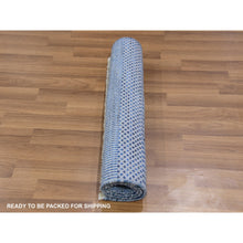 Load image into Gallery viewer, 2&#39;1&quot;x3&#39;3&quot; Chrome Gray, Modern Hand Knotted Grass Design, Tone On Tone, Dyed Organic Wool, Mat Oriental Rug FWR477852