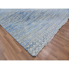 Load image into Gallery viewer, 10&#39;x14&#39;1&quot; Cadet Gray, Modern Dyed 100% Wool Hand Knotted Chiaroscuro Collection, Thick And Plush, Oriental Rug FWR477882