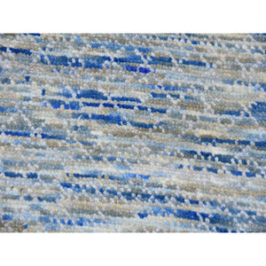 10'x14'1" Cadet Gray, Modern Dyed 100% Wool Hand Knotted Chiaroscuro Collection, Thick And Plush, Oriental Rug FWR477882