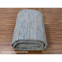 Load image into Gallery viewer, 10&#39;x14&#39;1&quot; Cadet Gray, Modern Dyed 100% Wool Hand Knotted Chiaroscuro Collection, Thick And Plush, Oriental Rug FWR477882