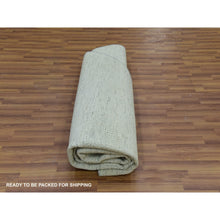 Load image into Gallery viewer, 8&#39;x8&#39; Earl Gray, Hand Knotted, Shabby Chic, Modern 100% Undyed Wool With Grass Design, Tone On Tone, Oriental Round Rug FWR477930