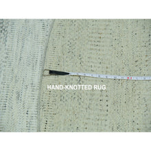 Load image into Gallery viewer, 8&#39;x8&#39; Earl Gray, Hand Knotted, Shabby Chic, Modern 100% Undyed Wool With Grass Design, Tone On Tone, Oriental Round Rug FWR477930