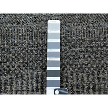 Load image into Gallery viewer, 10&#39;x10&#39; Knitting Needles Gray, Borderless, Shabby Chic, Modern Pure Undyed Wool Hand Knotted With Grass Design, Tone On Tone, Oriental Round Rug FWR477954