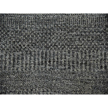 Load image into Gallery viewer, 10&#39;x10&#39; Knitting Needles Gray, Borderless, Shabby Chic, Modern Pure Undyed Wool Hand Knotted With Grass Design, Tone On Tone, Oriental Round Rug FWR477954