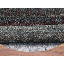 Load image into Gallery viewer, 6&#39;x6&#39; Kobicha Brown, Borderless Hand Knotted Kohinoor Herat, Tone On Tone, 100% Plush Wool, Diamond Shape Small Repetitive Design, Oriental Round Rug FWR477960